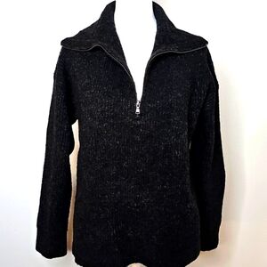 J Crew Women's Dark Gray Quarter Zipped Sweater